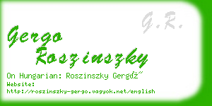 gergo roszinszky business card